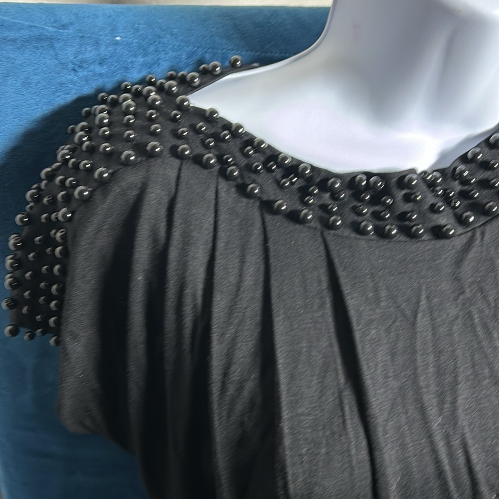 Twelve by twelve Elegant Black Dress with Beaded Accents (without belt ) - Picture 9 of 12
